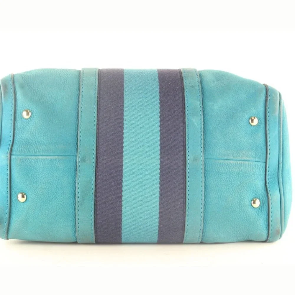 GUCCI Teal Nubuck Leather Boston Bag Joy 6GG1026K